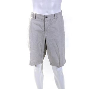 Brax Feel Good Mens Bari Flat Front 8" Khaki Chino Shorts Beige Size 40